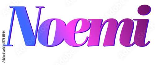 Noemi - pink and blue color - female name - ideal for websites, emails, presentations, greetings, banners, cards, books, t-shirt, sweatshirt, prints

