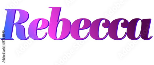 Rebecca - pink and blue color - female name - ideal for websites, emails, presentations, greetings, banners, cards, books, t-shirt, sweatshirt, prints

 photo