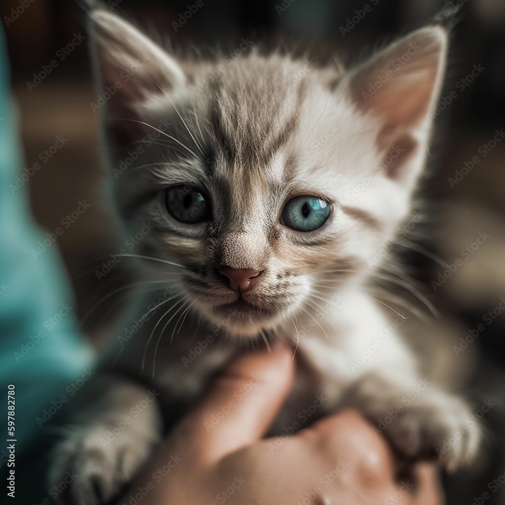 Kitten in hands