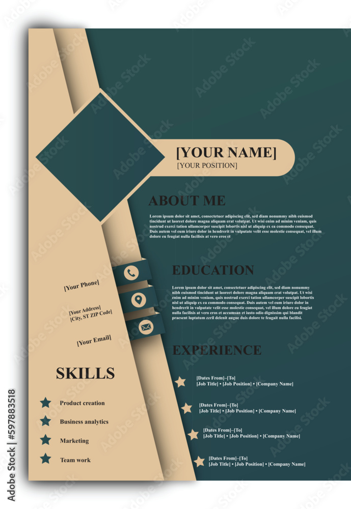 Professional CV Resume Design template and Letterhead / Cover letter ...