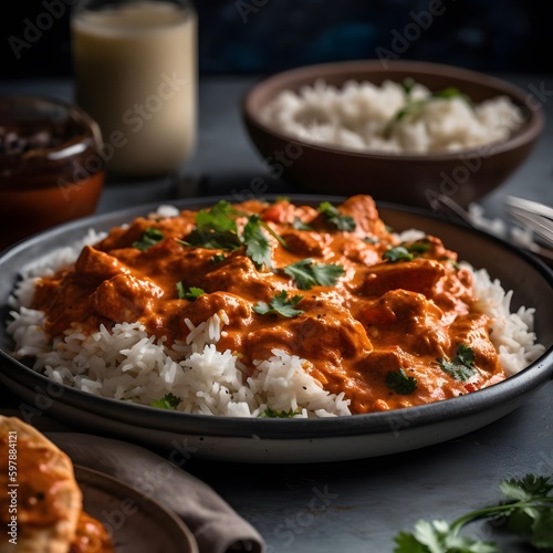 A Spicy and Aromatic Plate of Chicken Tikka Masala