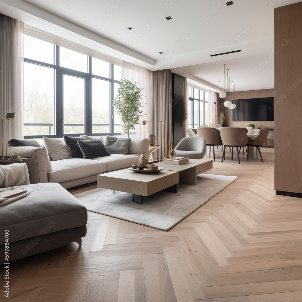 Fototapeta premium modern living room. generative ai