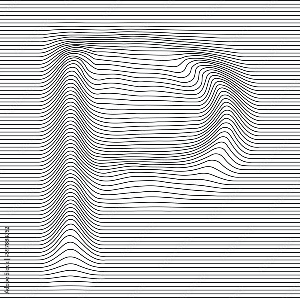 letter alphabet illusion with lines waves letter alphabet illusion with lines waves