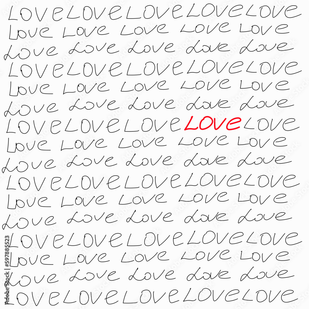the word cloud love love love, lettering, love, red, color, letters, lettering, words, feelings