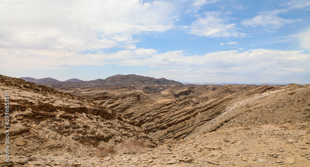Barren desert landscape of Kuiseb Pass Namibia