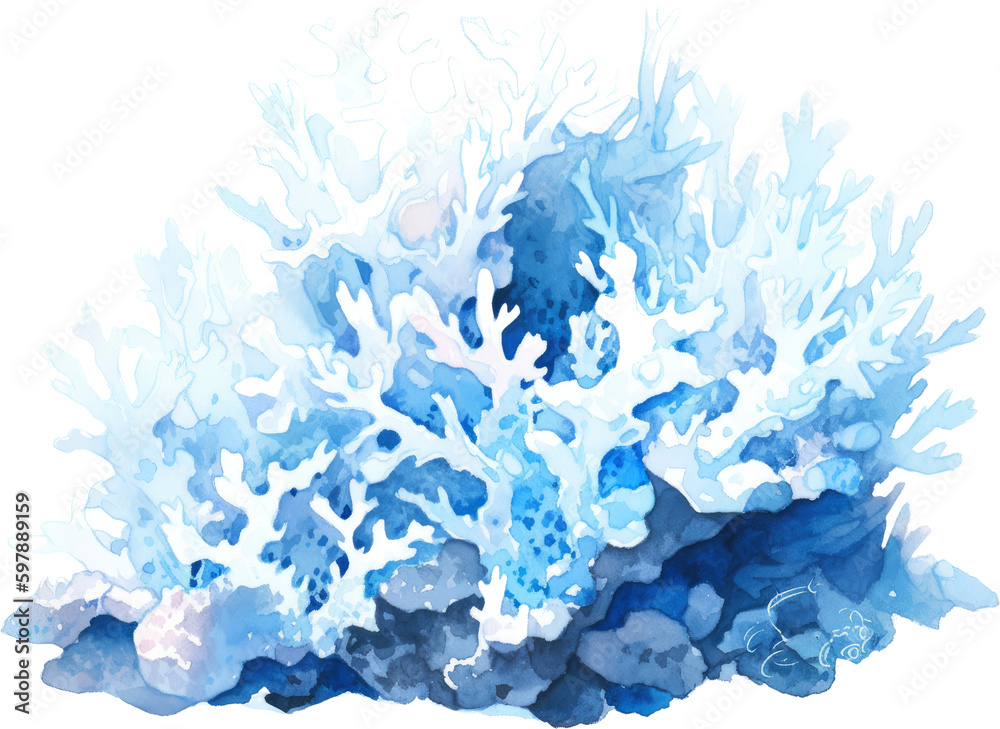 Naklejka premium colorful coral watercolor