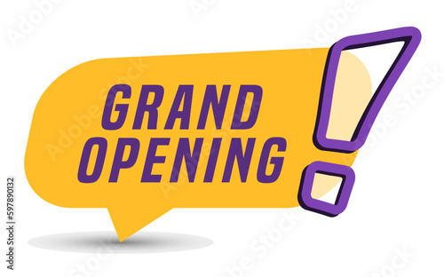 Colorful vector flat design banner grand opening. This sign is well adapted for web design.