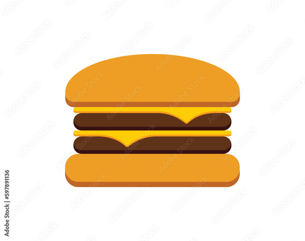 simple double cheeseburger icon