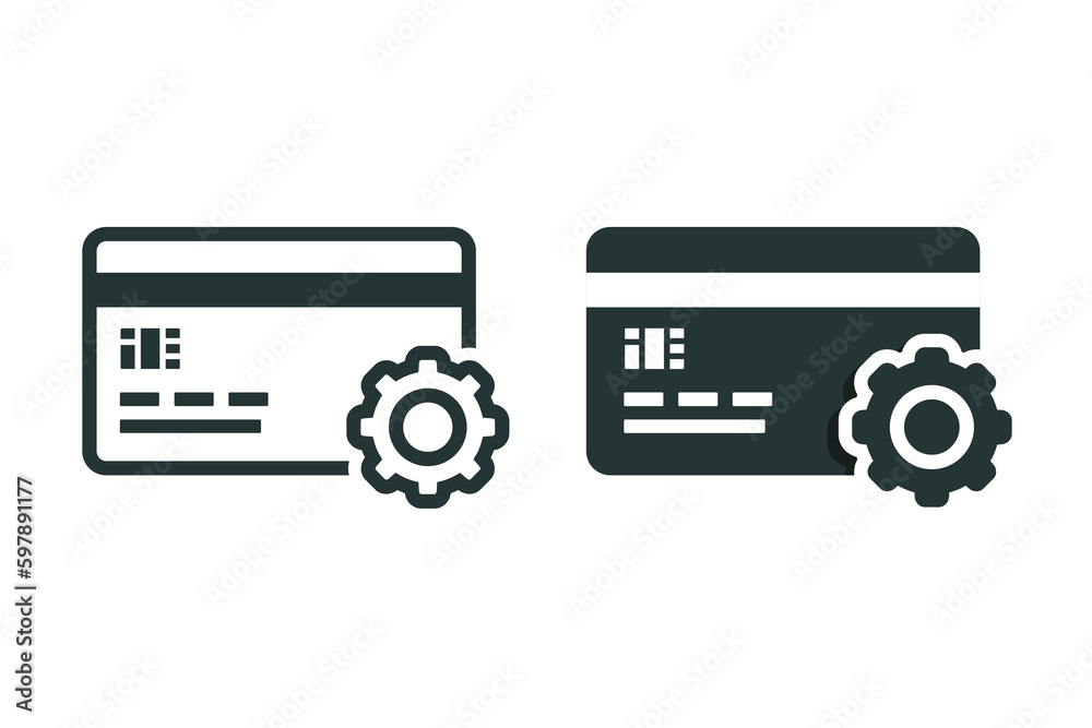 Credit card settings icon. illustration vector Credit card settings icon. illustration vector