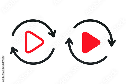 Video update sync icon. Illustration vector