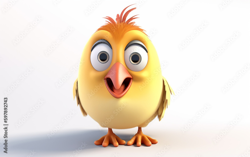 Chicken. Cartoon chick with wide eyes, expressing curiosity and fun. Great for spring-themed and children's content. Chicken. Cartoon chick with wide eyes, expressing curiosity and fun. Great for spring-themed and children's content.