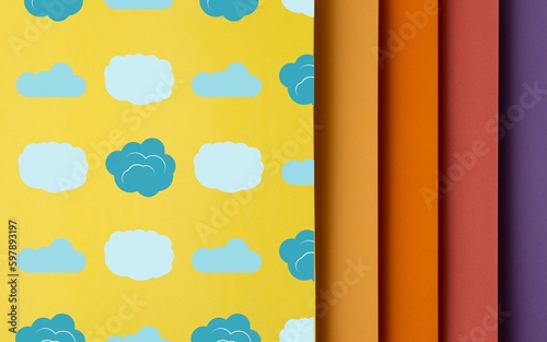 Gradient, pattern, illustration, wallpaper, blue, clouds, purple, orange, colors, frame,