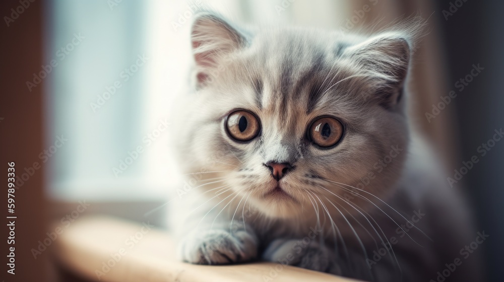 Cute cat wallpaper created with generative AI technology
