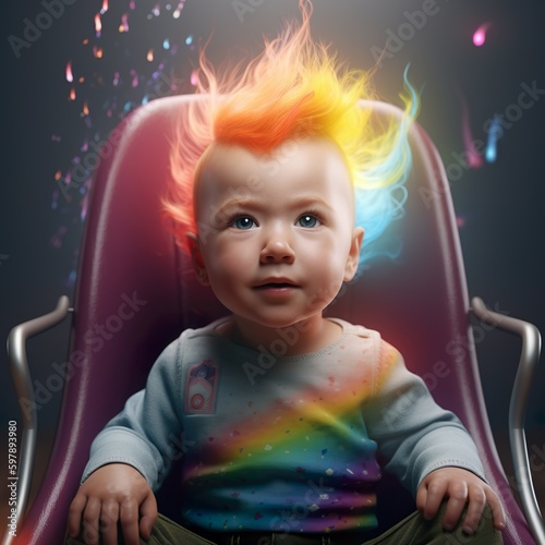 Generative AI - Baby mit Regenbogen 5b