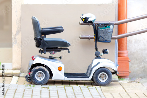 Transport wheelchair for persons with disabilities. Electric transport
