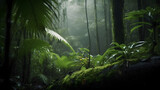 Jungle path through the rainforest