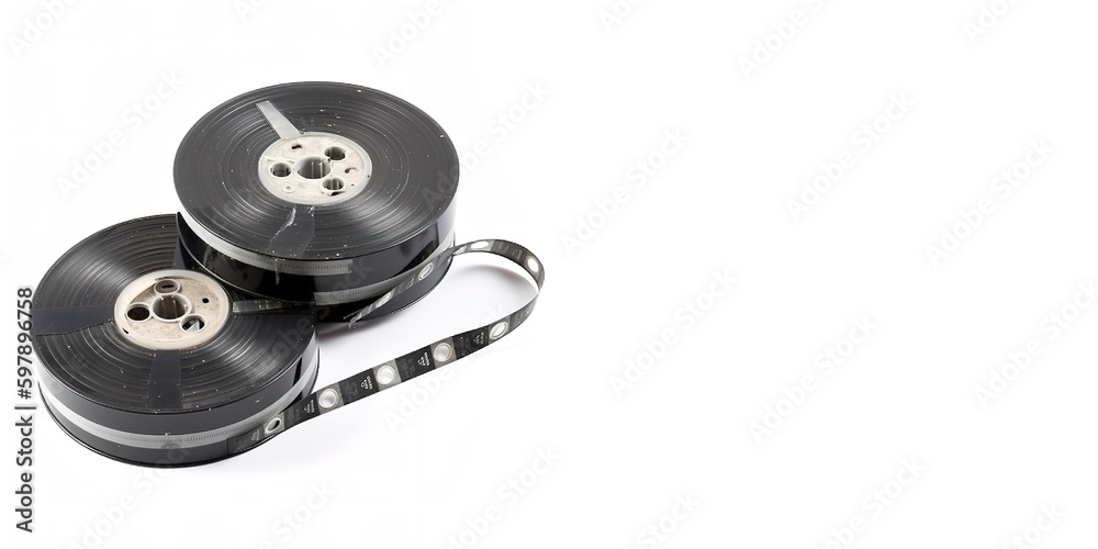 The Tape Roll on White Background and Space for Text, Mockup Illustration with Generative AI The Tape Roll on White Background and Space for Text, Mockup Illustration with Generative AI