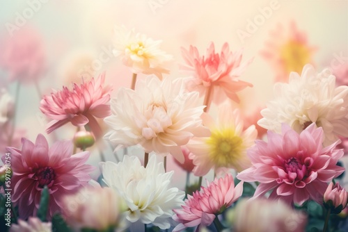 color blossom watercolor flower pastel background spring summer design peonies valentine. Generative AI.
