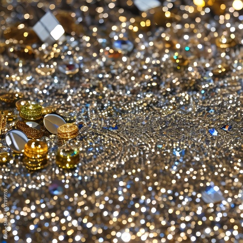 A glittering and shiny texture with sequins and rhinestones5, Generative AI