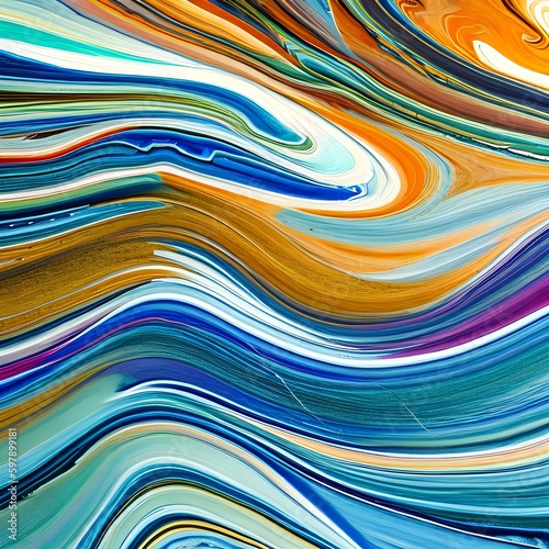 A marbled and swirled texture with colorful paints and natural stone4  Generative AI