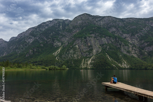 Beautiful view of Bohinj lake in Slovenia