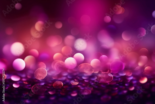 A blurred purple light, pink light abstract background with bokeh glow, Illustration. AI generative