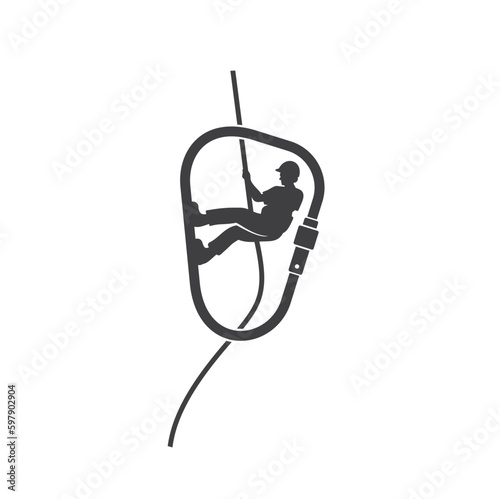 illustration of carabiner, vector art.