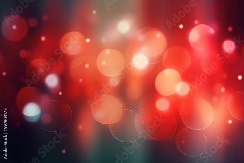 A blurred white light, red light abstract background with bokeh glow, Illustration. AI generative