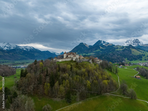 Famous Gruyere Castle in Switzerland also called Schloss Greyerz - travel photography