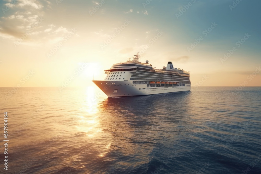 Cruise liner on the high seas. AI generated, human enhanced. Cruise liner on the high seas. AI generated, human enhanced.