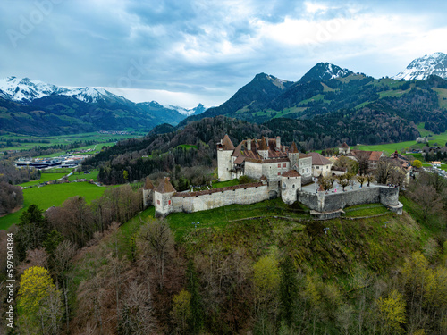 Famous Gruyere Castle in Switzerland also called Schloss Greyerz - travel photography photo