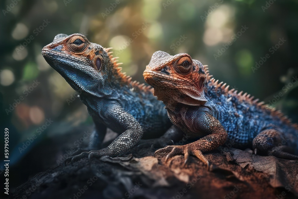 Lizard in the jungle. Generative AI Lizard in the jungle. Generative AI