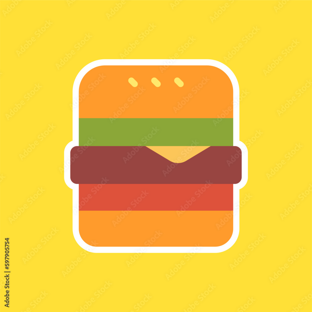 Burger flat design vector illustration. cartoon hamburger Burger flat design vector illustration. cartoon hamburger