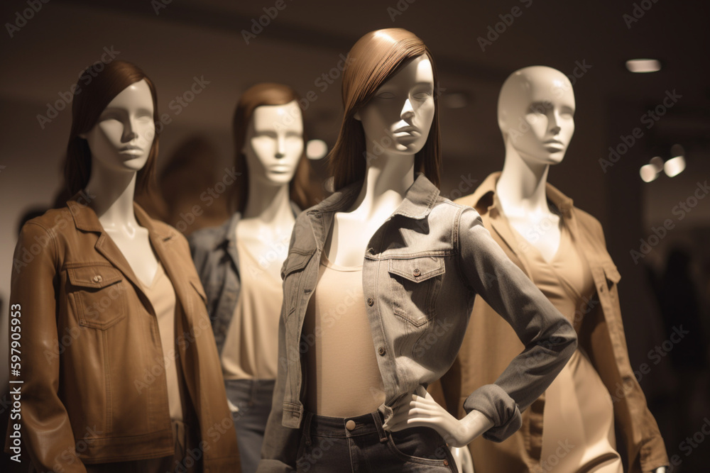 Showcase Of Clothing Store Female Mannequins Generative AI Stock   1000 F 597905953 WkT5lAsDOBcnVoKkThThRczujKTKONnN 