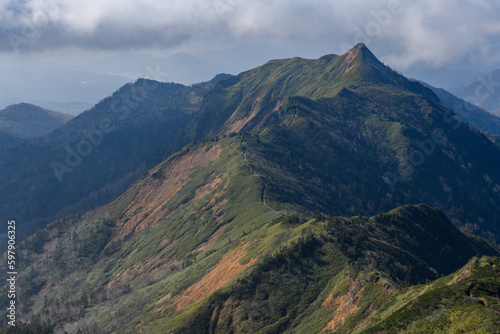 武尊山山頂から見た剣ヶ峰山