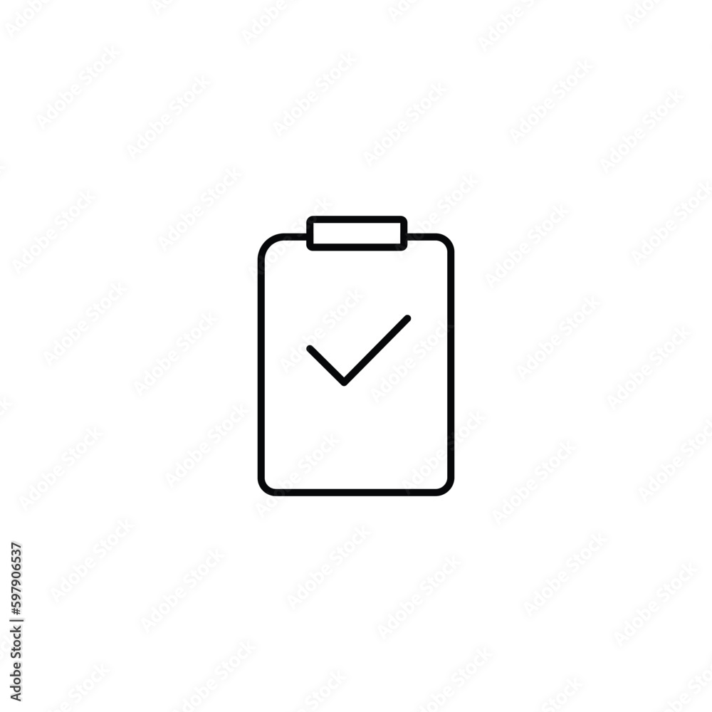 checklist icon on white background. Gray icon checklist icon on white background. Gray icon