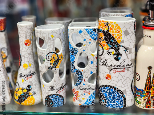 Photography ceramic painting souvenier in barcelona