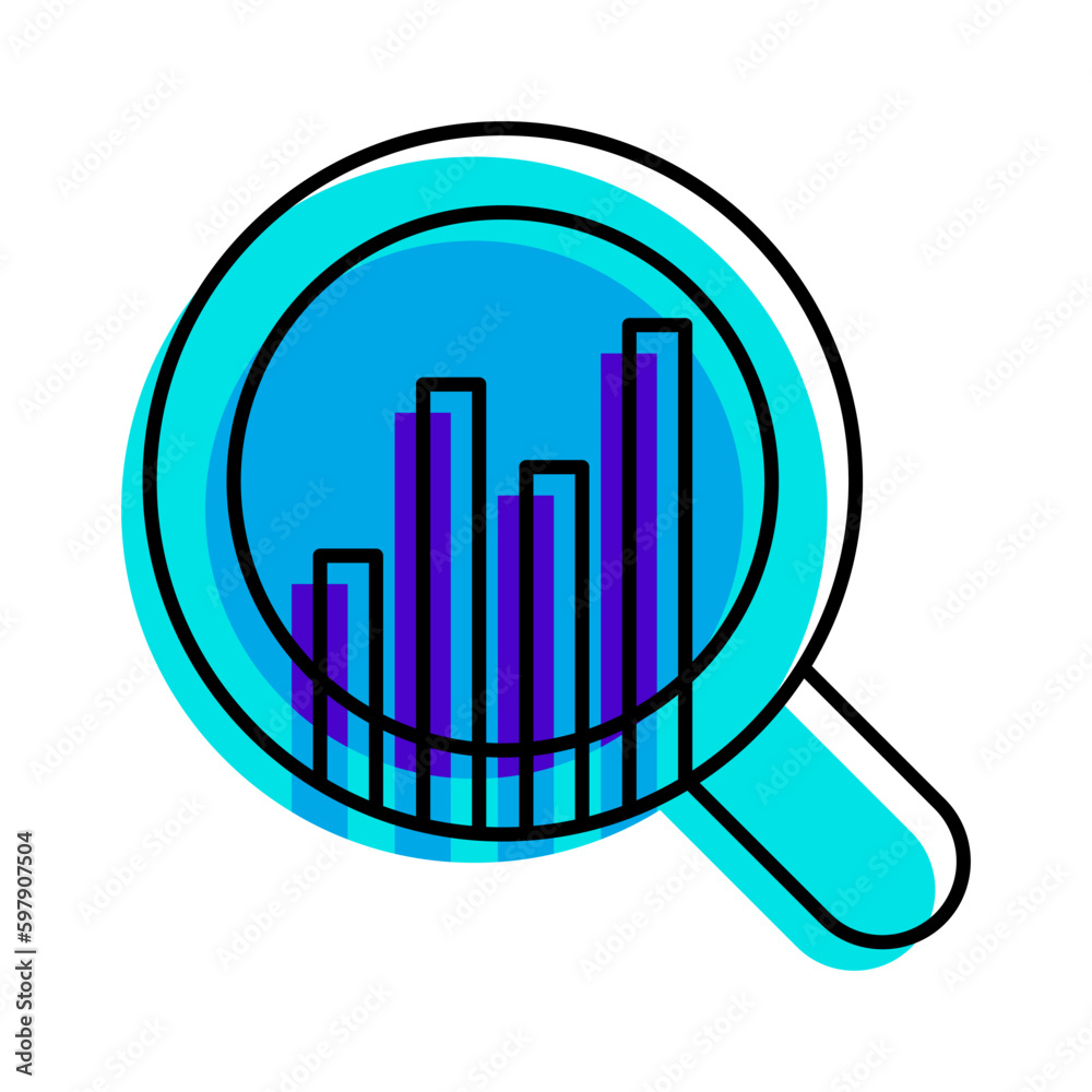 data analytic research diagram blue thin line icon outline data analytic research diagram blue thin line icon outline