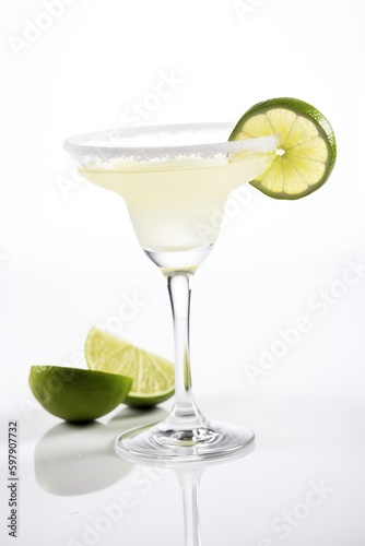 Margarita cocktail isolated on a white background, generative AI