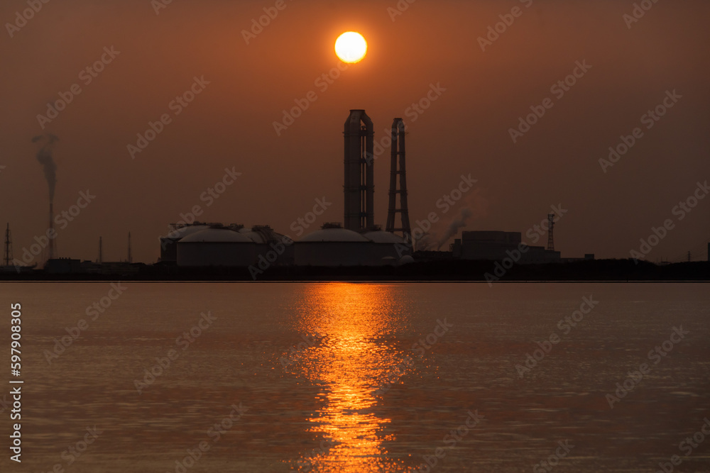 揖斐長良川河口の夕日 揖斐長良川河口の夕日