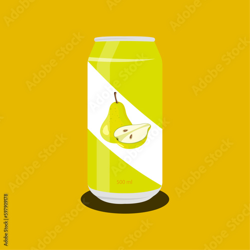 vector pear flavored drink can
