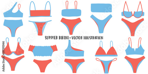 Bikini summer set vector illustration