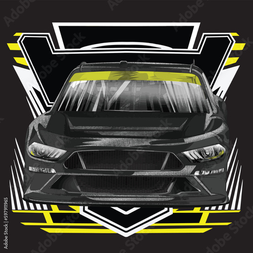 black drag race illustration isolated in black background for poster, t-shirt, graphic design, business element, and card