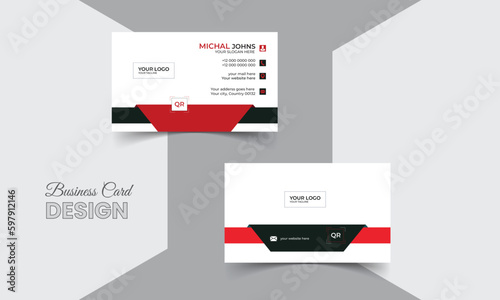 Modern clean professional business card design, visiting card layout	

