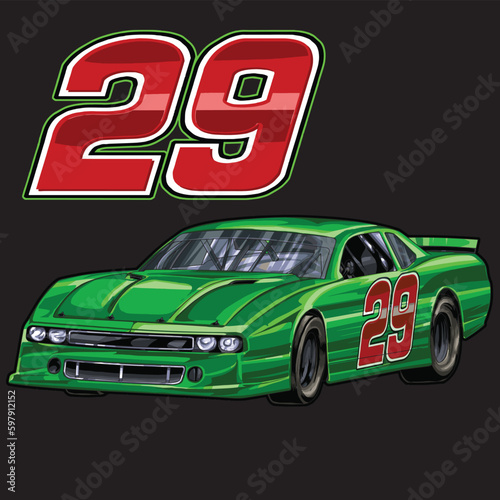 green drag race illustration isolated in black background for poster, t-shirt, graphic design, business element, and card