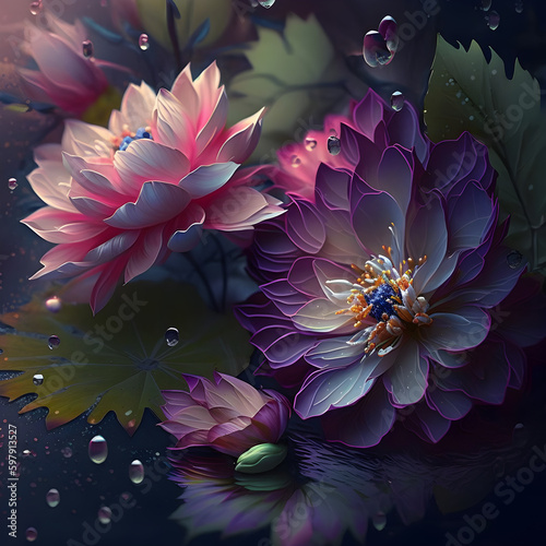 芸術的な花のイメージ、Generative AI.