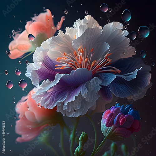 芸術的な花のイメージ、Generative AI.