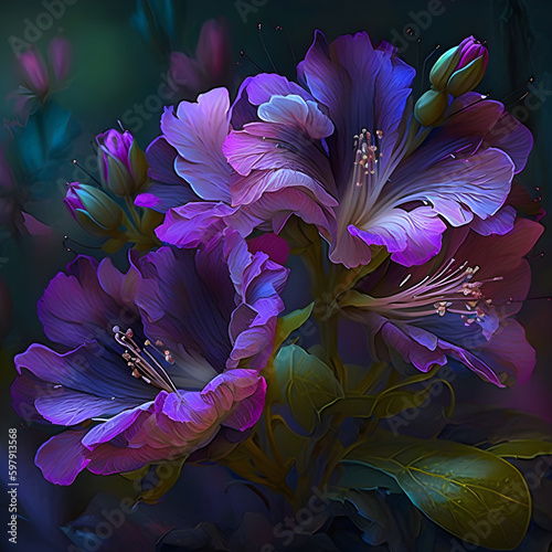 芸術的な花のイメージ、Generative AI.