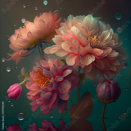 芸術的な花のイメージ、Generative AI.