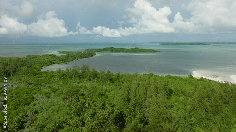 Tropical islands with a sandy beach and turquoise water. Punta Sebaring, Balabac, Palawan. Philippines. Tropical islands with a sandy beach and turquoise water. Punta Sebaring, Balabac, Palawan. Philippines.